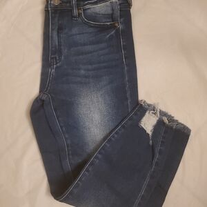 KanCan Dark Blue Distressed Ankle Jeans 26"